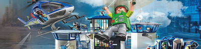 Set lodër Playmobil Tactical Multi Terrain Quad 71147, makinë policie që kthehet, me raketa