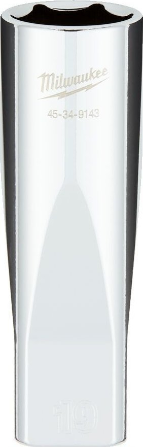 Kokë çelësi Milwaukee Deep Socket 1/2", 19mm, krom i argjendtë