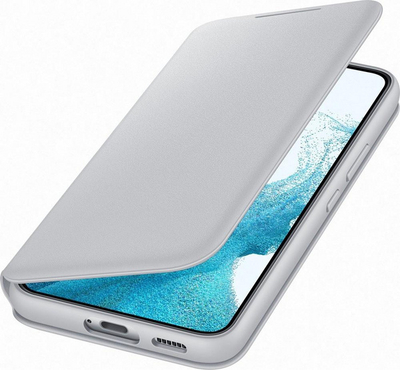 Maskë telefoni Samsung Galaxy S22 LED View Cover, flip, me LED, gri
