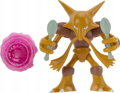 Figurë aksion Pokémon PKW3036 Alakazam, 4.5", medium, shumëngjyrëshe
