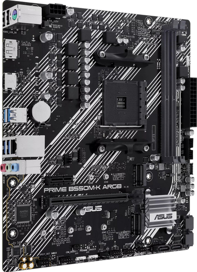 Pllakë amë Asus Prime B550M-K, AMD AM4, mATX, me ARGB