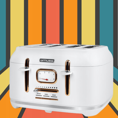 Toster Muse MS-131W, 4 vende, me shkrirje edhe ngrohje, i bardhë