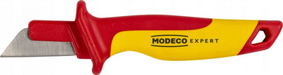 Thikë e izolume për elektricist Modeco MN-63-056, 190mm, çelik inox, e kuqe