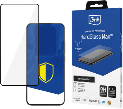 Xham mbrojtës 3MK HardGlass Max për Xiaomi 15, 0.3mm, 9H, i zi