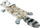 Lodër pelushi për qen Duvoplus Raccoon, me fishkëllimë, 45x21 cm, gri