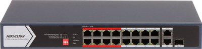 Switch PoE Hikvision DS-3E0318P-E/M, 16 порти, SFP, црн