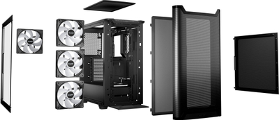 Kasa PC Be Quiet Pure Base 501 DX, MIDI Tower ATX, xham i temperum, e zezë