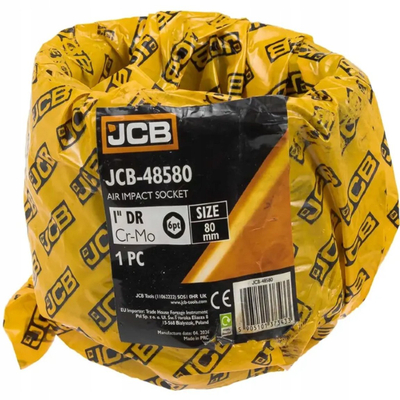 Çelës koke goditës JCB 48580, 1", 80mm, Cr-Mo, i zi