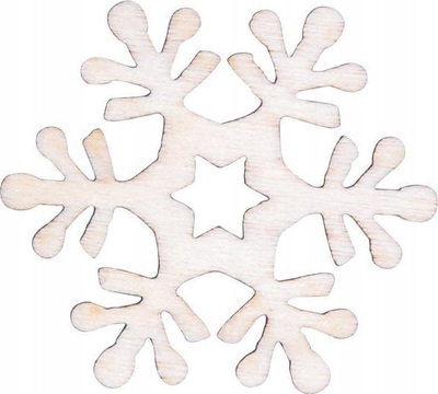 Zbukurim druri për Krishtlindje Natural Snowflake, 4cm, set 12 copë, ngjyrë natyrale
