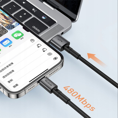 Kabllo karikimi Mcdodo Prism Series USB në Lightning, 36W, 1.2m, e zezë
