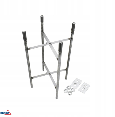 Funde ankruese për shtylla ndriçimi Bemko, 160x160mm, çelik Q235, e galvanizuar