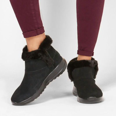 Зимски чизми Skechers On The Go Joy Bundle Up W 15501, кожа, црни