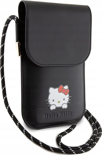 Торбичка за телефон Hello Kitty Hello Lthr Phn Bag 10, кожа, црна