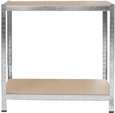 Raft metalik për depo, 150x75x30cm, çelik i galvanizum, ngjyrë argjendtë