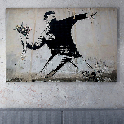 Pikturë murale HomeMarkt Gobi HM4817, kanavacë 70x50cm, bardh e zi