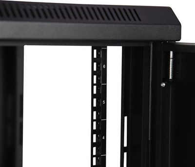 Kabinet rrjeti 6U Wall Mount Rack, montim në mur, çelik, i zezë