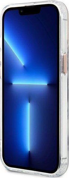 Mbulesë telefoni Guess Metal Outline MagSafe për iPhone 13 Pro Max 6.7", e artë, transparente