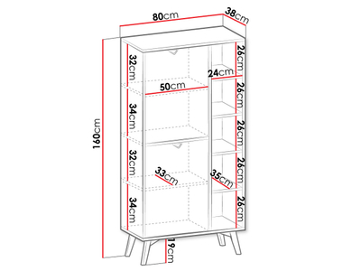 Raft për Mireno RG80 (80 x 160 x 38)