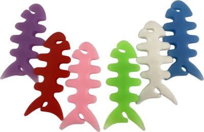 Mbajtëse kabllosh Cable Holder Fish, plastike, për kufje dhe kabllo, e bardhë