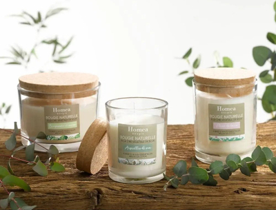Qiri aromatik me dyll soje Soy Candle, bergamot, kavanoz qelqi me kapak tapë, natyral