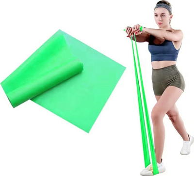 Shirit fitnesi Tape Rubber FT50A, 2 m, rezistencë e fortë 9–11 kg, jeshil