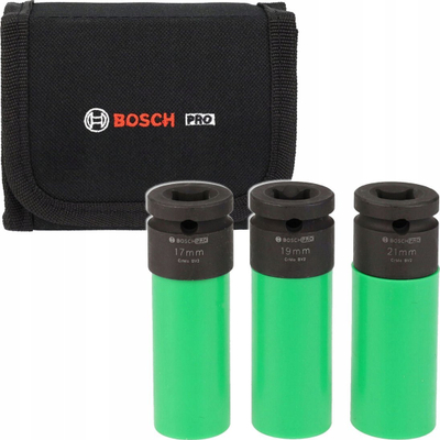 Set çelësash goditës Bosch PRO Impact 1/2", 3 copa, i zi