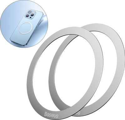 Unazë magnetike Baseus Halo Series, për MagSafe, çelik inox, argjend