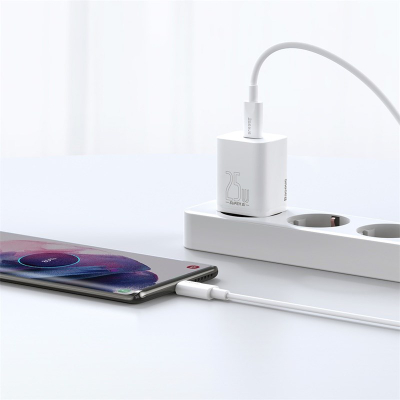 Karikues muri Baseus Super Si TZCCSUP-L02, 25W, 1x USB-C, i bardhë