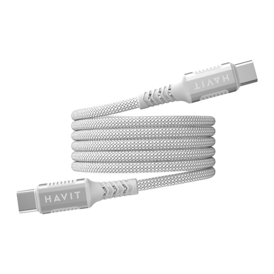 Магнетен USB-C кабел Havit CB6297, 1 m, 60W, бел