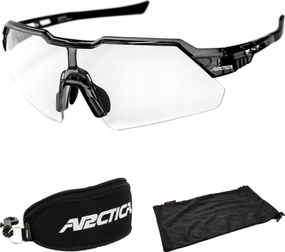 Syze sportive për biçikletë Arctica S-315G, xham polikarbonat transparent, UV400, kornizë e zezë