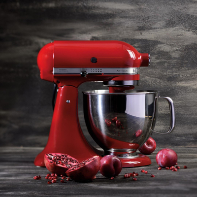 Mikser planetar KitchenAid 5KSM125EER, 4.8L, motor i fuqishëm, i kuq