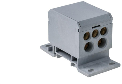 Bllok shpërndarës elektrik Pawbol Distribution Block Bridge, 160A, për shinë TH35, gri