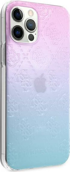 Kapak telefoni Guess Soft Cover 3D, për iPhone 12 Pro Max, gradient rozë blu