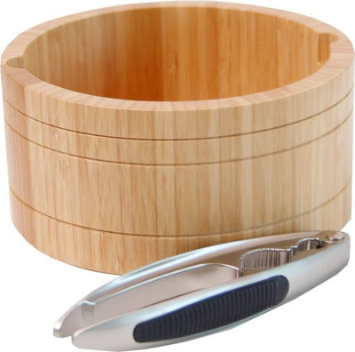 Set thyes arrash Kesper me enë, 17 cm, bambu dhe çelik inox, ngjyrë natyrale