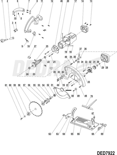 Furça karboni DEA XDED7922.25, set 2 copë, për DED7922