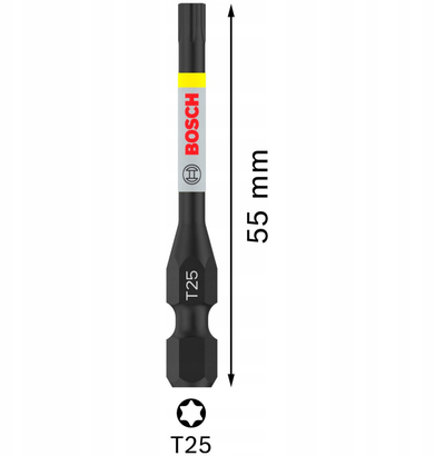 Bit kaçavide Bosch Pro Torx T25, 55mm, paketim 2 copë