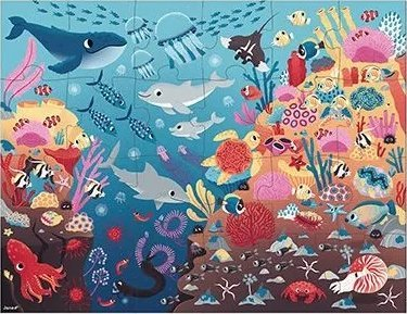 Puzzle Janod Magical The Ocean, 24 copa, 65x50 cm, shumëngjyrësh