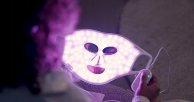 Maskë fytyre LED Silkn FLM100PE1001, 4 ngjyra dritash, silikoni, e bardhë