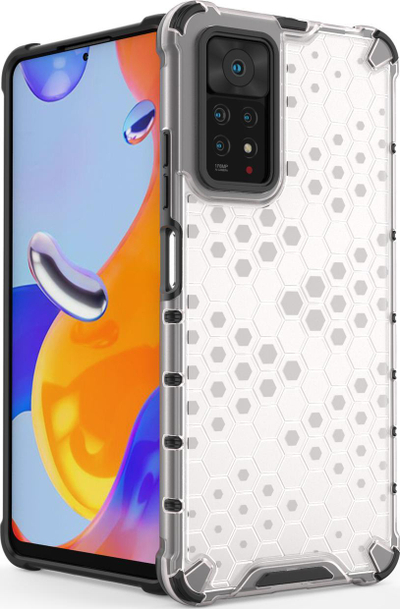 Kapak telefoni Honeycomb për Xiaomi Redmi Note 11 Pro Pro+, TPU PC, transparent