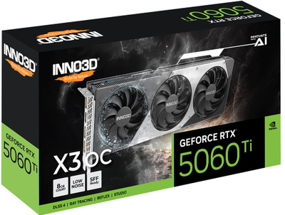 Kartë grafike INNO3D GeForce RTX 5060 Ti X3 OC, 8GB GDDR7, PCI Express, e zezë