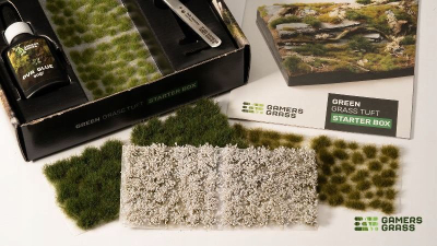 Set bari sintetik Gamers Grass Tuft Starter Box, për miniatura, i gjelbër