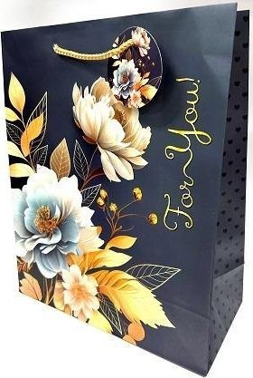 Qese dhuratash dekorative “For You”, matte, 26x32x12cm, shumëngjyrëshe