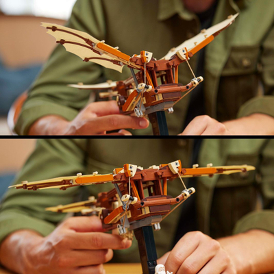 Model ndërtimi Leonardo Da Vinci Flying Machine, ornithopter historik, dekor tavoline, kafe