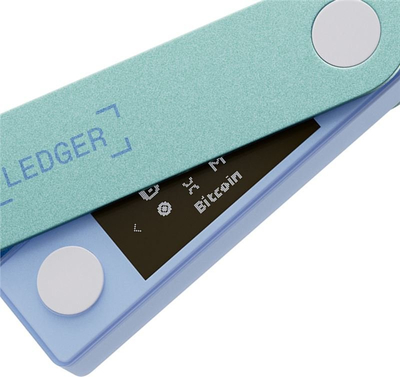 Portofol hardware Ledger Nano X, Bluetooth, USB C, jeshile pastel