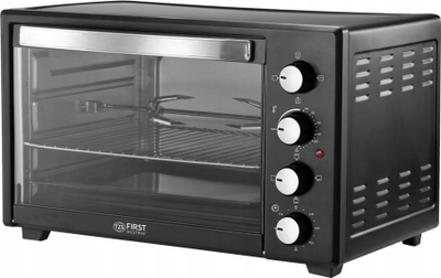 Furrë elektrike kompakte First Austria, 45L, 2000W, konvektion dhe rotisserie, e zezë
