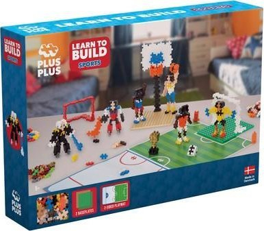 Lodër ndërtimi Plus Plus Learn to Build Sports, 600 copa, me tapet loje