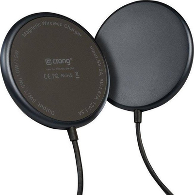 Karikues wireless Crong Inductive Charger CRG-MS15W-GRP, 15W, USB C, gri