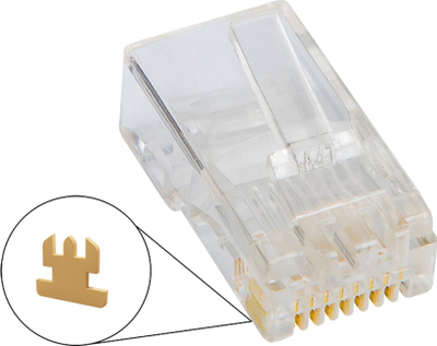 Prizë rrjeti RJ45 8p8c për tel, set me 10 copë, transparente