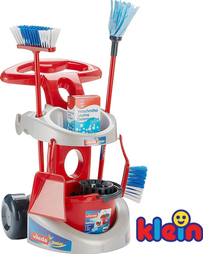 Set lodrash pastrimi Klein Vileda Cleaning Cart, për kalamaj, 53.5cm, e kuqe gri