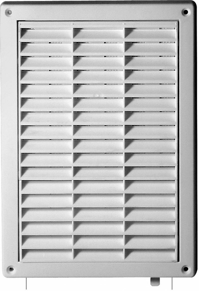 Капак за вентилација за ѕид универзален 130x200mm, со мрежа, со врвка, бел